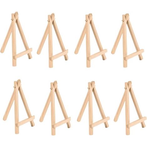 Mini caballete，8 piezas，caballete de madera plegable para fotos，caballete triangular para manualidades de pintura，cumpleaños (15 x 8 cm) (1/2)