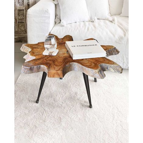 Stella - Table basse tronc en teck massif (1/5)