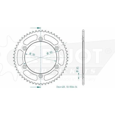 Couronne Acier - 428 - 54 Dents - Made in Germany