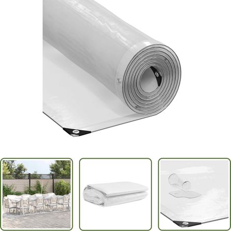 vidaXL Gartenmöbel schützen - Transparente Plane mit Ösen 2x10 m Polyethylen (1/5)