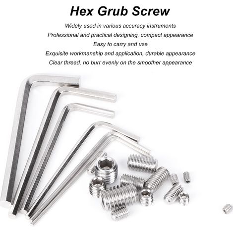 300 vis à tête hexagonale creuse en acier inoxydable 304, coffret + 6 clés (1/4)