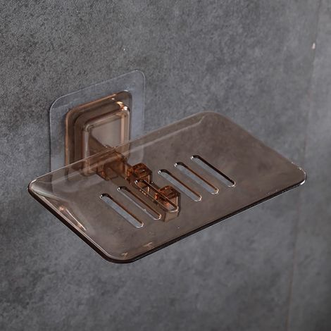 Boîte À Savon - Plateau De Rangement Pour Salle De Bain - Fixation Murale Sans Perçage - Dimensions 13,4 X 8,7 Cm - En Plastique - 1 Pièce (1/2)