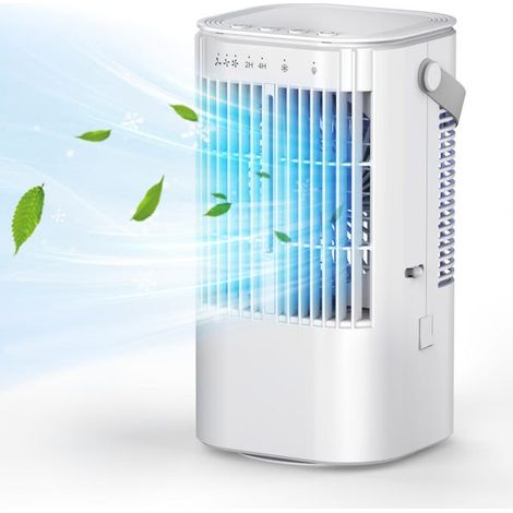 Mini climatiseur portable avec refroidisseur d’air et réservoir d’eau 1000 ml – Ventilateur silencieux 3 vitesses avec brume fraîche et veilleuse LED (1/5)