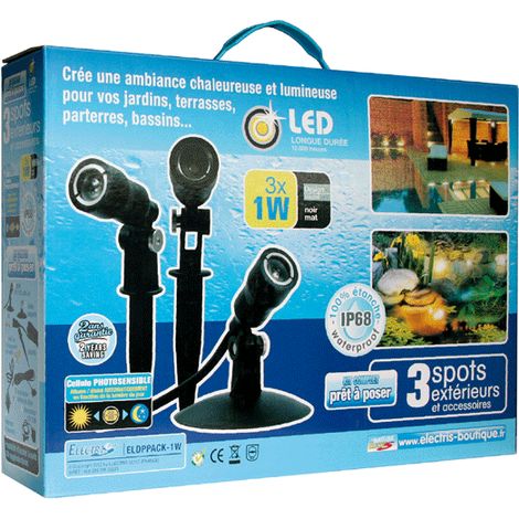 Kit 3 spots LED 1W étanches IP68 (1/5)