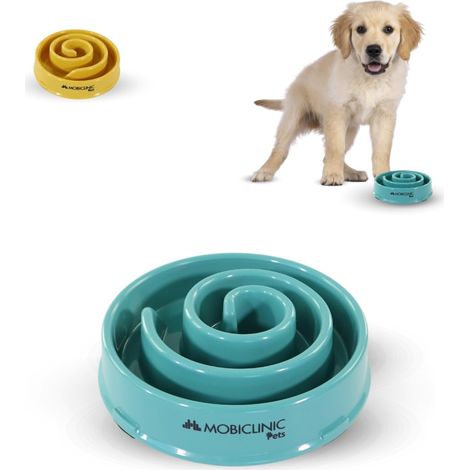 Mobiclinic® pets, Ciotola anti ingozzamento, Per cani, Antiscivolo, Forma a spirale, 19, 5x4, 6x20, 6 cm, Benessere digestivo, 500 ml, Facile da pulire, Resistente e durevole, Gatti, Animali domestici (1/5)