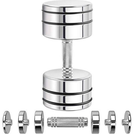 Kurzhanteln Stahl Einstellbar 25kg 15kg 1×25kg 1 Stück Standard Silber (1/5)