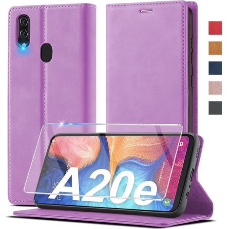 Coque portefeuille à rabat en cuir pour Samsung Galaxy A20e avec béquille et porte-cartes (1/5)