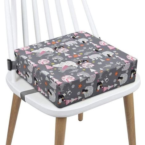 Réhausseur Coussin de Siège Chaise Enfant Portable Coussin Chaise Haute Bébé Carré Rehausseur de Siège(Ours) (1/4)
