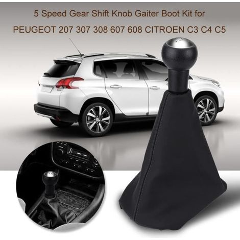 Pommeau de Vitesses - PEUGEOT - 5 Vitesses - Noir - Universel - 15x14.5x26cm (1/4)