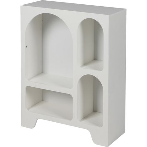 Etagère à 4 compartiments Blanc - Niches design organique - 60 x 24 x H 80 cm - Livraison gratuite