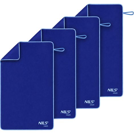 Asciugamano in microfibra, blu scuro, 160x80 cm, confezione da 4 (1/5)