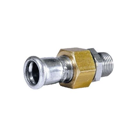 Bocchettone dado e raccordo maschio in ottone press acciaio carbonio 1/2" x 15