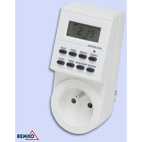 Minuterie électronique 7 jours - Programmation hebdomadaire - 16A - AC230V - IP20