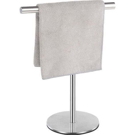Towel Rack - 304 Stainless Steel - Countertop Freestanding - Bathroom Vanity Hotel Shelf - 1 Piece (1/5)