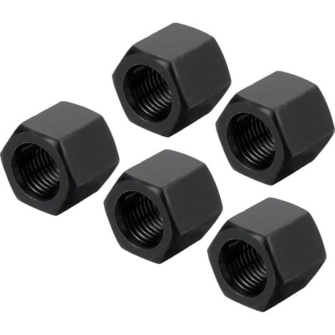 5Pcs Écrous D'Accouplement Hexagonaux M14 x 1.5mm Pas Noir (1/5)