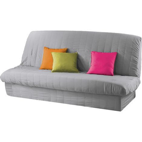 Douceur D'Intérieur – Housse de clic clac matelassée 100% polyester – Convient pour clic-clac 185-200 cm – Lavable en machine à 30°C – Gris