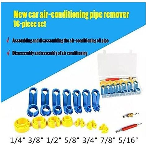 16Pcs Car AC Fuel Line Disconnect Tool Set Compressor Replacement Air Conditioning Hose Auto Repair Tools