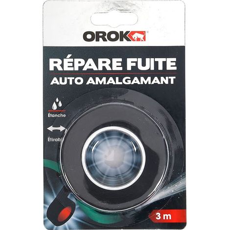 Ruban adhésif isolant, industriel - Ruban adhésif anti fuite d'eau 3m x 25mm, amalgamant noir - 100% étanche, Colmatage par auto-soudure du ruban, NC (1/5)