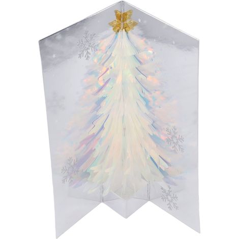 Carte de vœux de Noël pop-up, sapin de Noël scintillant et féérique, cadeau de vœux, message, bleu (1/5)
