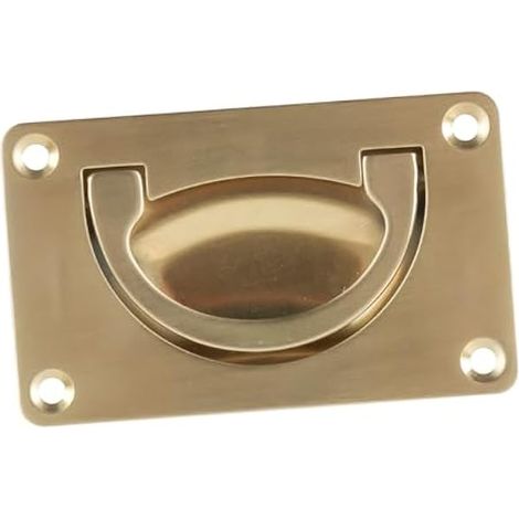 Poignée encastrée polie avec vis de fixation pour porte de meuble, tiroir, armoire, penderie. (1/5)