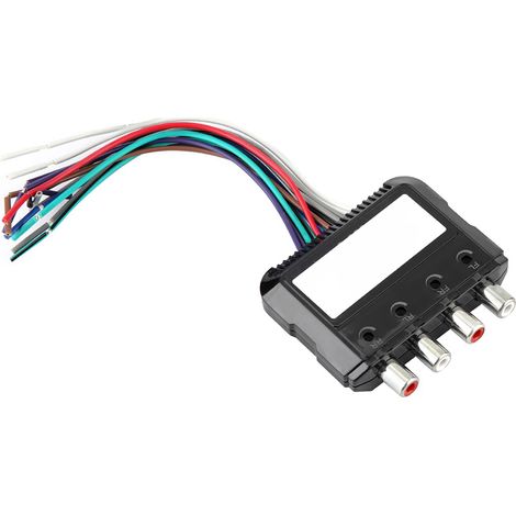 Adaptateur convertisseur voiture 4 canaux signal haut vers bas pour caisson de basses stéréo avec fil commande ampli (1/5)