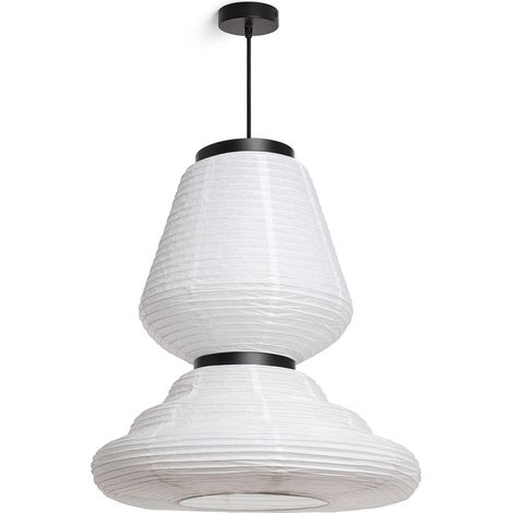 Papier Pendelleuchte Hao Taha Weiß (1/5)