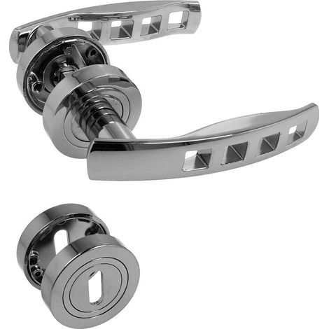 Türdrücker Türbeschlag Türkline Türdrücker massiv Chrom glänzend Buntbart (1/2)