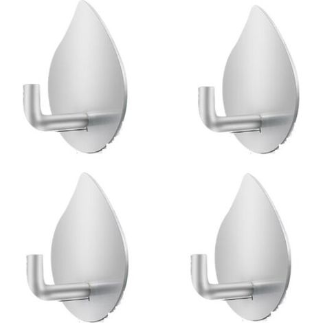 4 Pieces Adhesive Hooks Self Adhesive Wall Hooks Stainless Steel Hooks Waterproof Rustproof Hooks No Drilling for Bedroom Bathroom