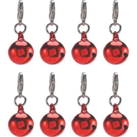 Juego de 8 cascabeles para collar de perro/gato y mochila de lona. (1/4)