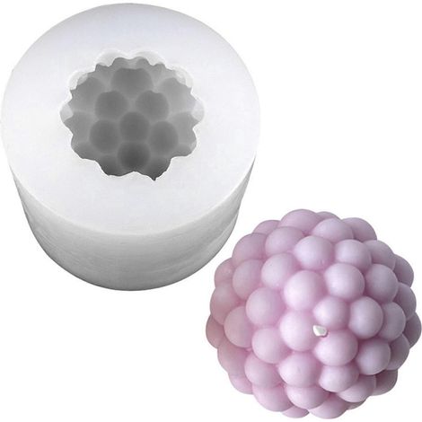 3D-Runde Blasenkerzenform Aromatherapie Gips Schleifmittel Backsilikonform