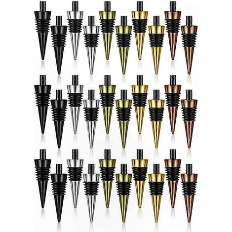 30-Pack Blank Metal Bottle Stoppers with Threaded Post for Crafting and DIY Projects