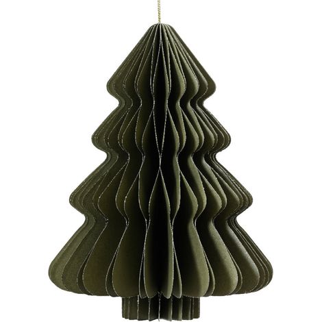 Pendaglio a forma di alberello colore verde in carta decorazioni natalizie per albero di Natale -h 20 cm (1/3)