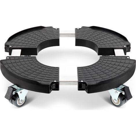 Porte Plante a roulettes Réglable Ø 40-54cm, Plateau Roulant Capacité De 200 KG, Support de Pot de Fleur pour Intérieur à Extérieur, Plante, Pied de Parasol, Poubelle, Noir (1/5)