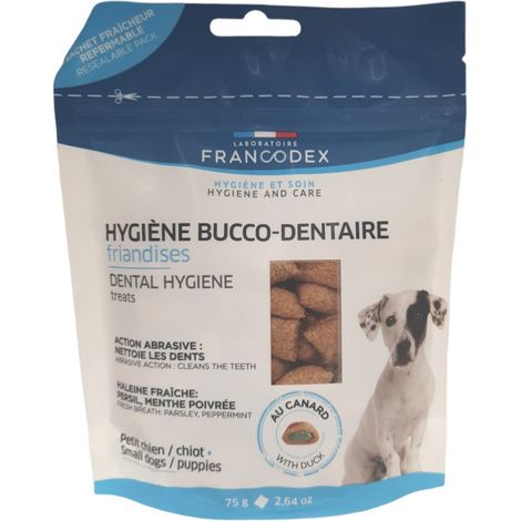 Friandises Hygiène Bucco-Dentaire 75g Pour chiot et petit Chien - Francodex (1/5)