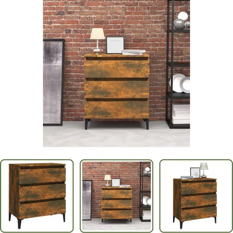 Holzbeistelltisch - Sideboard Räuchereiche 60x35x69 cm Holzwerkstoff (1/5)