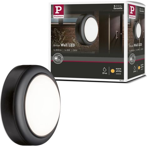 Applique murale extérieur, 230V, IP44 8W, 3000K, Plastique, Gris (1/5)
