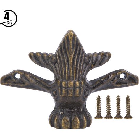 4PCS Zinc Alloy Wooden Box Feet Leg Hardware Furniture Leg Corner Protector (1/5)