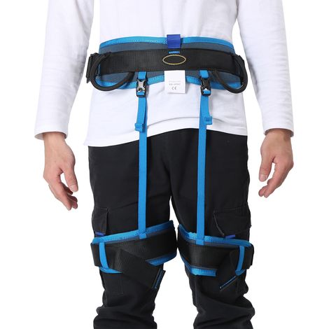 Harnais de sécurité demi-corps antichute pour escalade en extérieur, descente en rappel en haute altitude (taille S, bleu) (1/5)