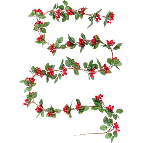 Guirlande sapin de Noël houx rouge et vert - 280cm (1/3)