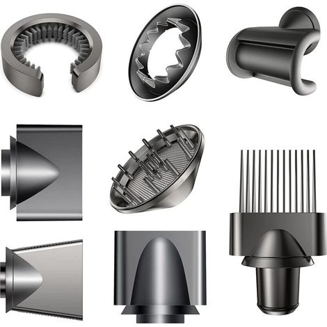 Adatto per 8 ugelli di diffusione per Dyson Airwrap, accessori per asciugacapelli, accessori per ugelli per Dyson con ugello di diffusione/morbido/liscio/per lo styling/di seconda generazione/pettine/ (1/4)