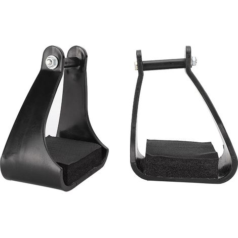 Étriers en plastique POM, selle de sécurité pour équitation occidentale, coussinet de pied en mousse rembourré noir (1/5)