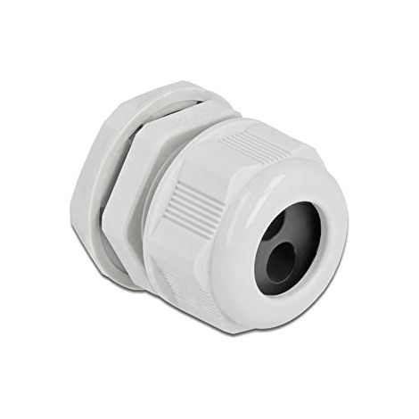 DELOCK PRESSE-ÉTOUPE PG21 POUR CÂBLE ROND AVEC DEUX ENTRÉES DE CÂBLE GRIS 60372