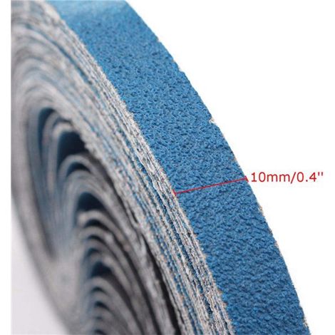 Lot de 10 - Bandes Abrasives Pour Ponceuse À Outils Électriques Grain 60 10 X 330 mm - Acier Inoxydable Noir (1/5)