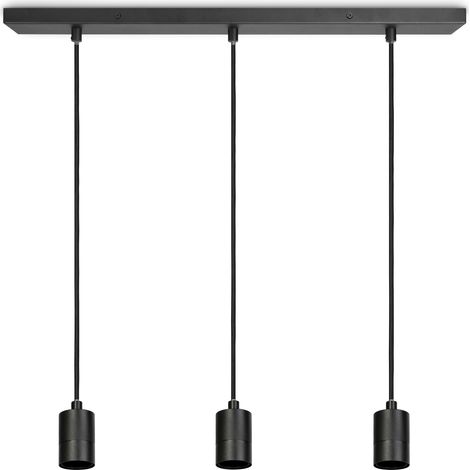 Paco Home Lampada A Plafone Soggiorno Sala Da Pranzo Sospensione Tavolo Moderna Nero, Lampada a sospensione 3 pezzi, 60 cm