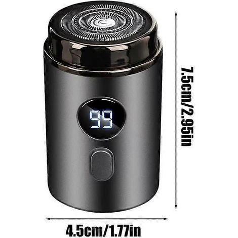 Mini Rasoir Électrique Rechargeable, Lavable, Sans Fil pour Visage et Barbe, Idéal Voyages et Voiture (Noir)