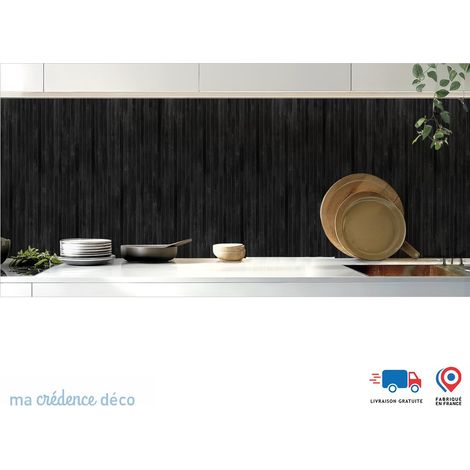 Crédence : Lattes en bois noir - Alu composite - 60 - 120 (1/3)