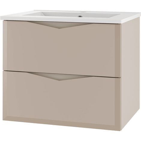 Waschtisch 61 cm breit inkl. Keramik Waschbecken in kaschmir DORIDA-140 (1/5)