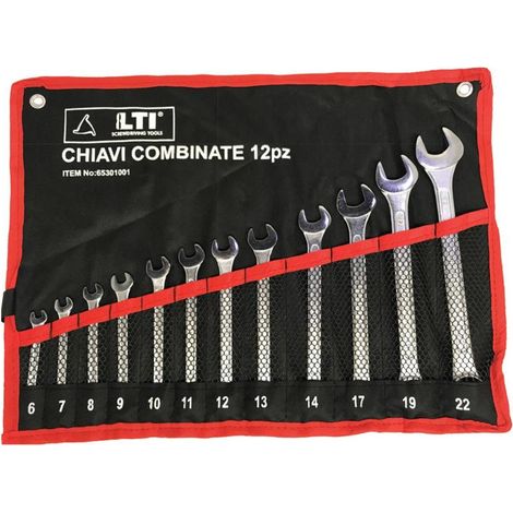 SET CHIAVI COMBINATE STELLA E FISSA 12pz 6-22mm ACCIAIO Cr-V
