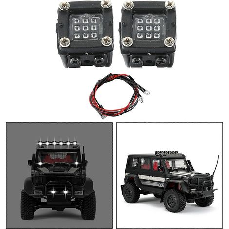 Kit de mise à niveau des feux LED compatible avec les véhicules WPL D12 MN 99S, pare-chocs avant de voiture télécommandée tout-terrain modifiée à faire soi-même (1/5)