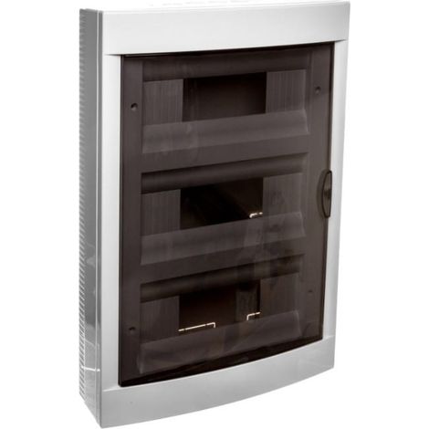 Aufputz-Verteilerkasten 3x12, 3-reihig, 36 Module, Schutzart IP40, transparente Tür, 90912136, VIko von Panasonic